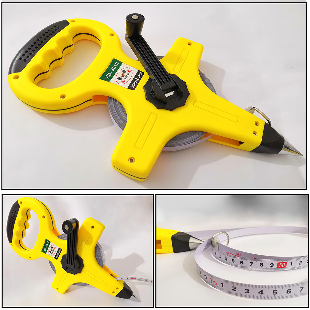 大卷尺50米30m钢尺皮尺100米钢卷尺长米尺软尺建筑工程测量手提尺 (50