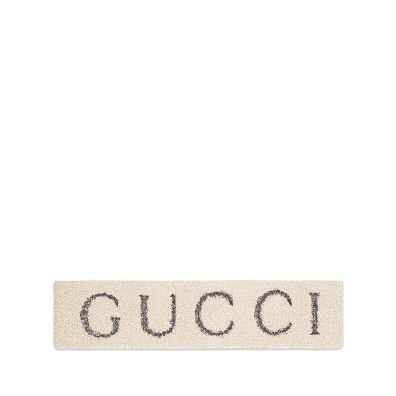 【包税】gucci/古驰  女士白色弹性面料gucci标志图案发带 60491820