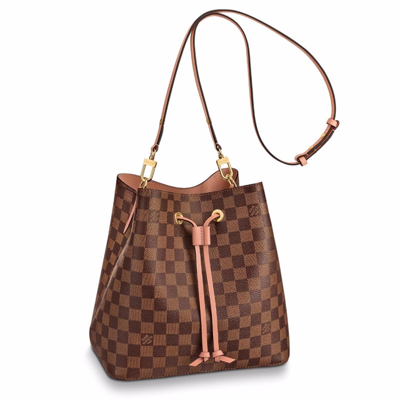 路易威登 lv女包neonoe棋盘格老花丛林单肩手提水桶包 m44020黑色老花