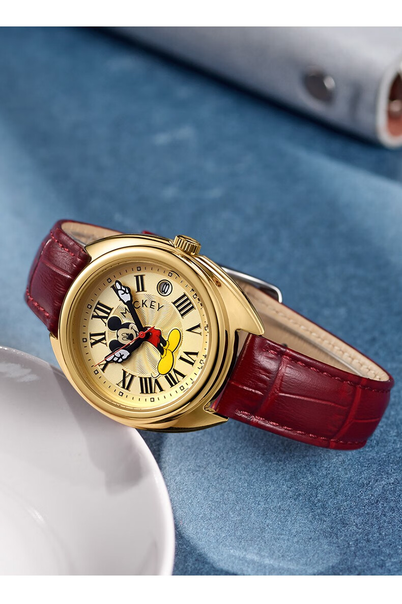 迪士尼(disney)米奇老鼠周年限定联名手表女款学生机械百迪女士生日