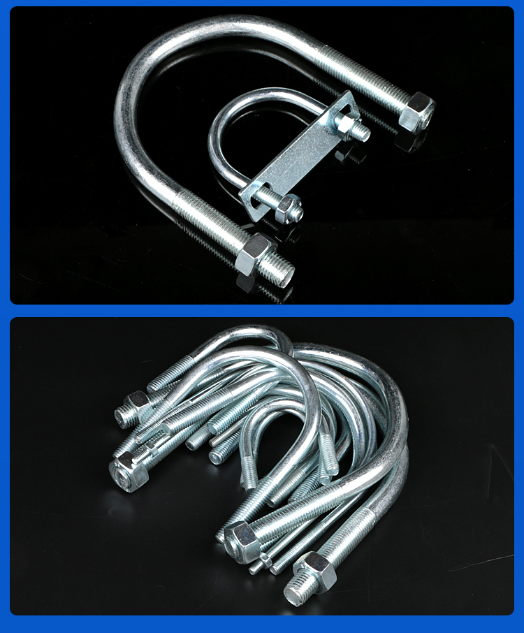 全套国标m10加长镀锌u型螺栓u型螺丝抱箍骑马固定卡箍管卡管夹 m10*60