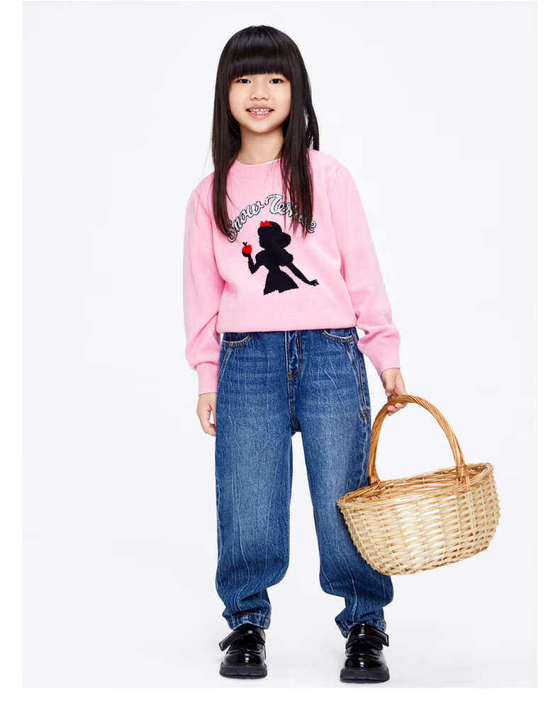 白雪公主合作系列little moco童装女童套头羊毛衣kbb3swtt05 米白色