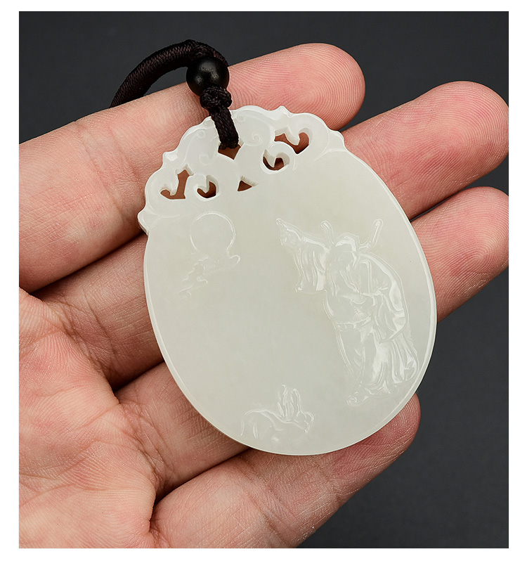 凤禧珠宝 和田玉吊坠玉坠男女款 大件指日高升玉牌玉石项链玉佩挂件