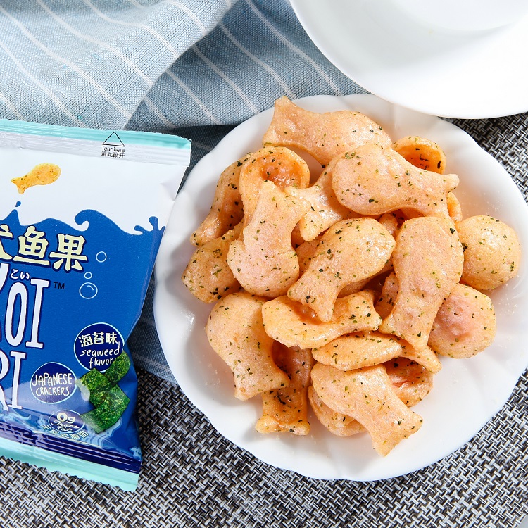 oishi上好佳日式鱼果海苔味7g袋50g袋膨化休闲吃货零食小吃日式鱼果7
