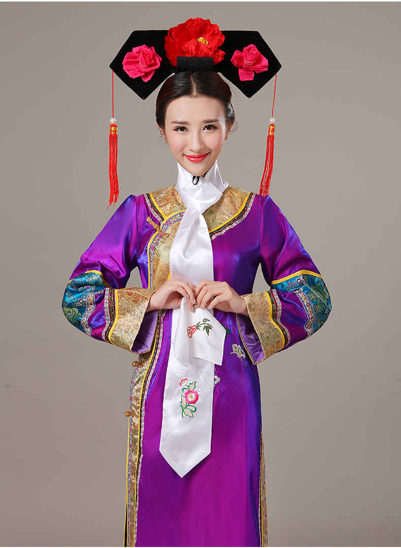 拍戏穿的女汉服装剧场表演连衣裙清朝格格古服饰演出服贵妃宫廷满族旗