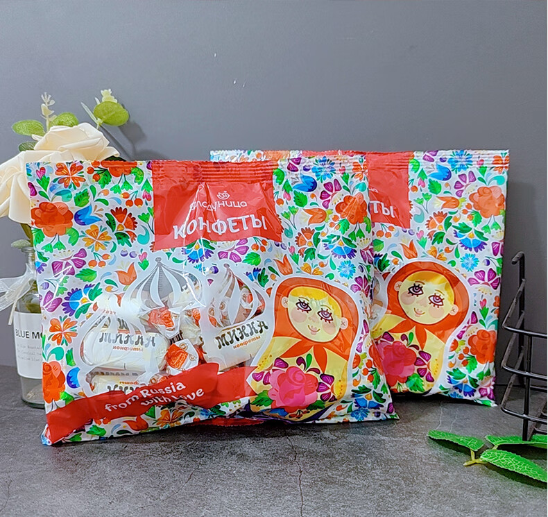 俄罗斯原装进口伊娜巧克力味夹心糖 年货糖果喜糖500g/袋独立包装