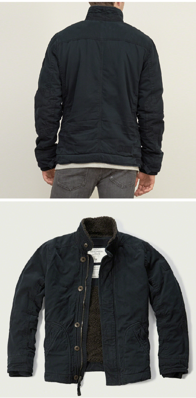 美国af男装费奇新款野兽加毛飞行员夹克af保暖翻领外套男羊羔毛加厚