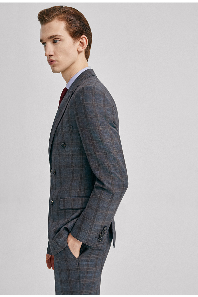 吉约蒙(g·mons)西服套装男英式学院风商务休闲双排扣西装套装商场