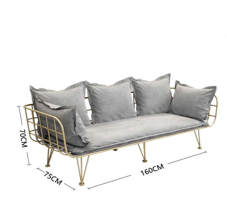 圣垛山铁艺沙发现代简约北欧服装店铺简单客厅休闲小户型沙发铁架沙发