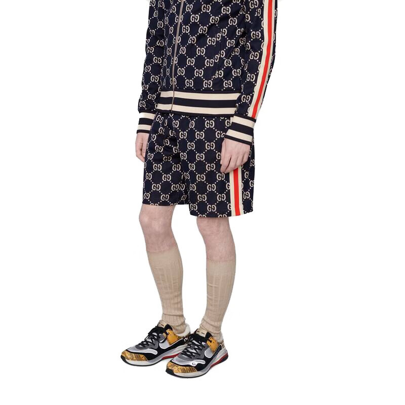 gucci古驰男鞋ultrapace撞色绒面革冬季加厚网状运动鞋592345 1lh10