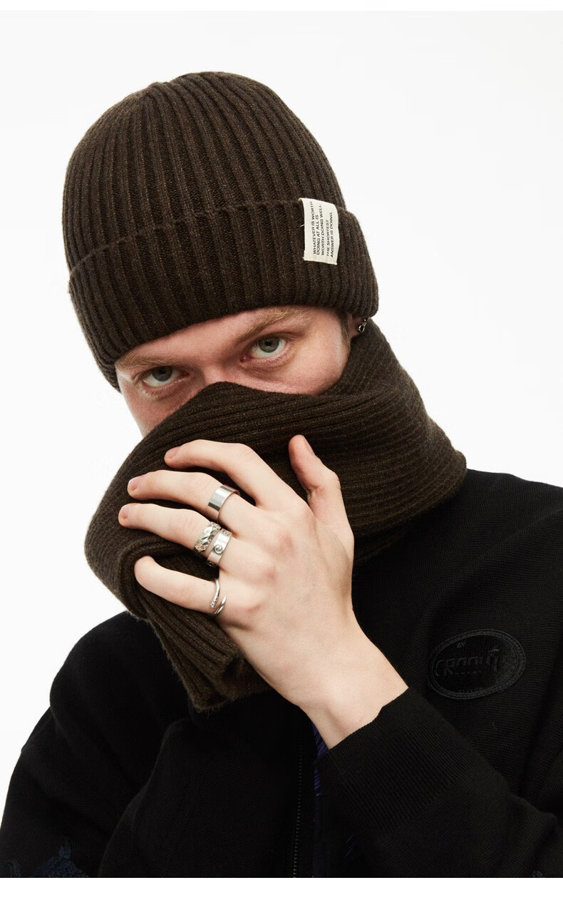 帽子男秋冬潮男保暖日系毛线帽街头韩版嘻哈冷帽简约时尚休闲针织帽z0