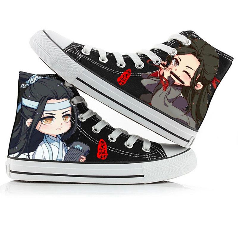 魔道祖师魏无羡蓝忘机游戏动漫周边帆布鞋男女情侣学生鞋 白q 36