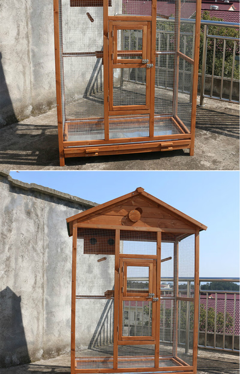 蒂乐森 木制大型户外鸟窝鸟巢鸟笼室内鸟屋小鸟房子喂鸟台大号鹦鹉