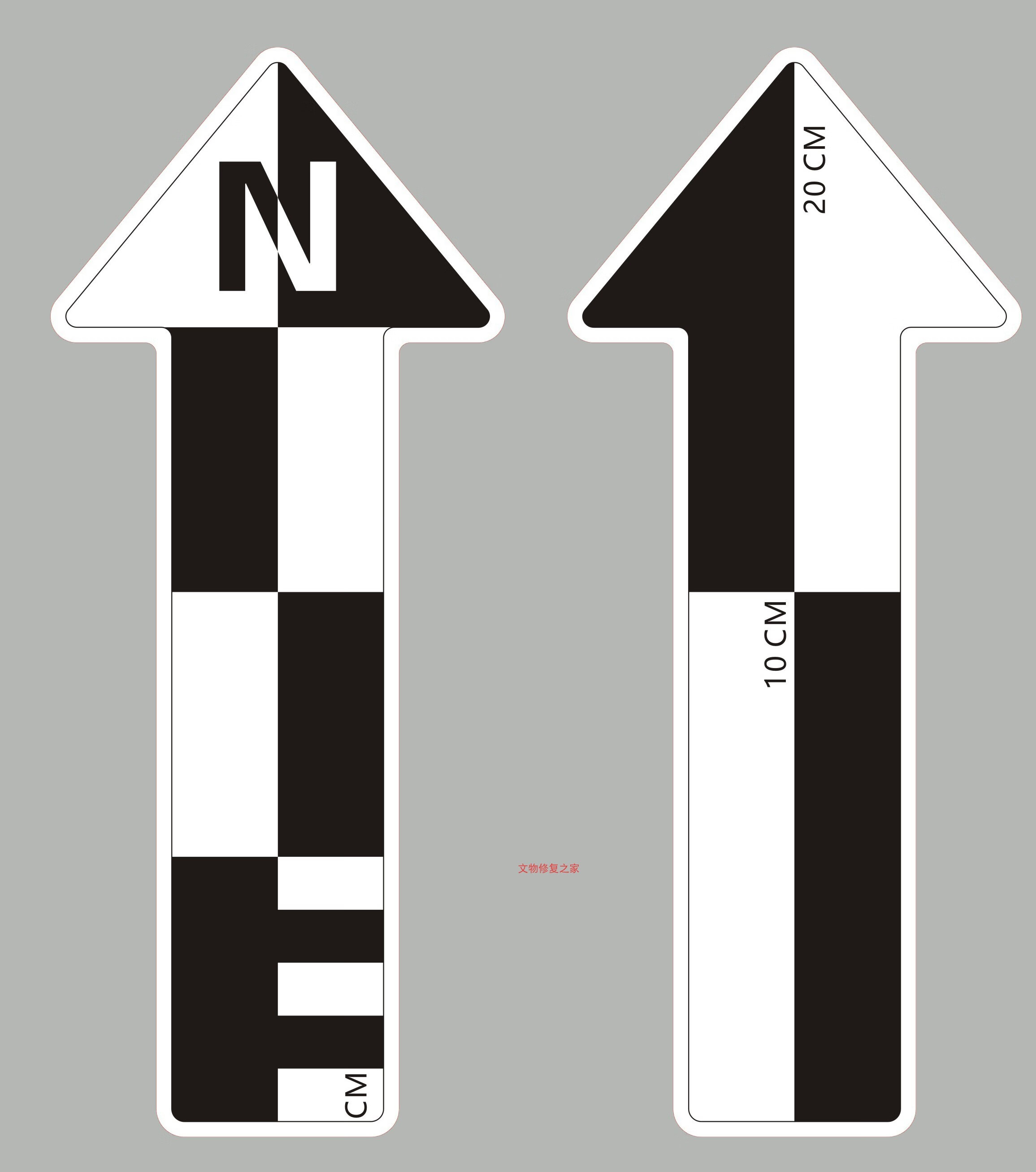 fgacct 植物地质考古比例尺器物摄影拍照厘米指北摄影参照比例尺 (st)