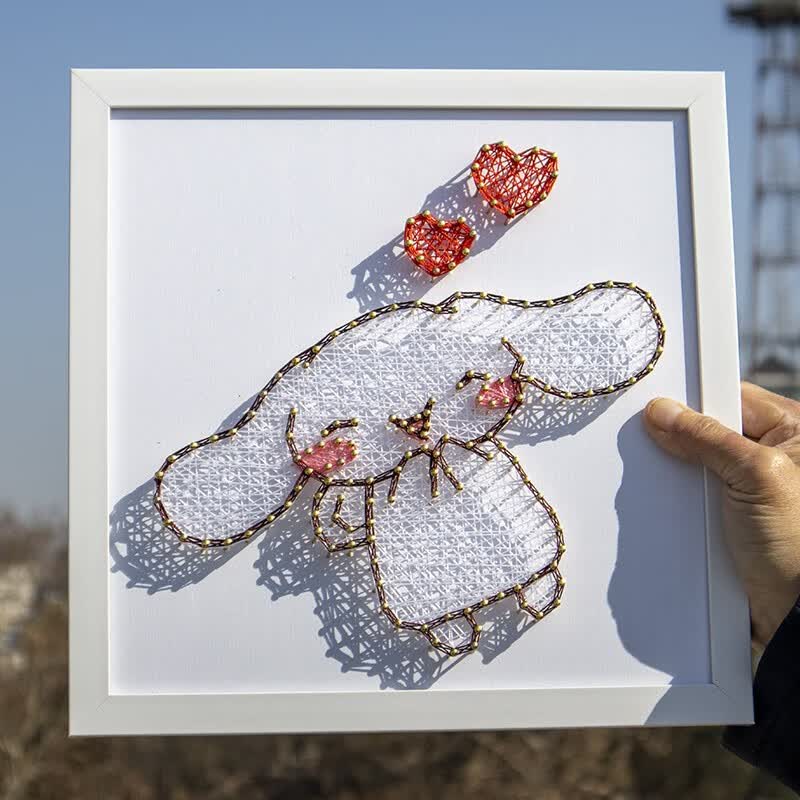 图钉画钉子画绕线画定制diy手工制作生日礼物纪念日玉桂狗钉子材料