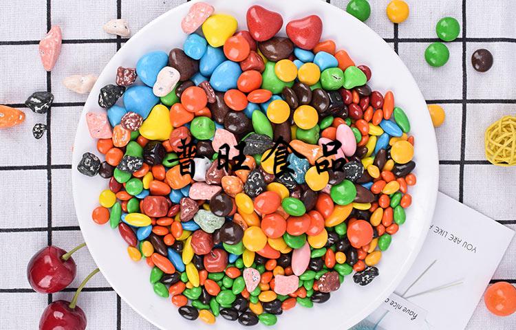 5斤装珠光巧克力彩色麦丽素圆球蛋糕装饰七彩小生彩虹糖豆圆形豆四色