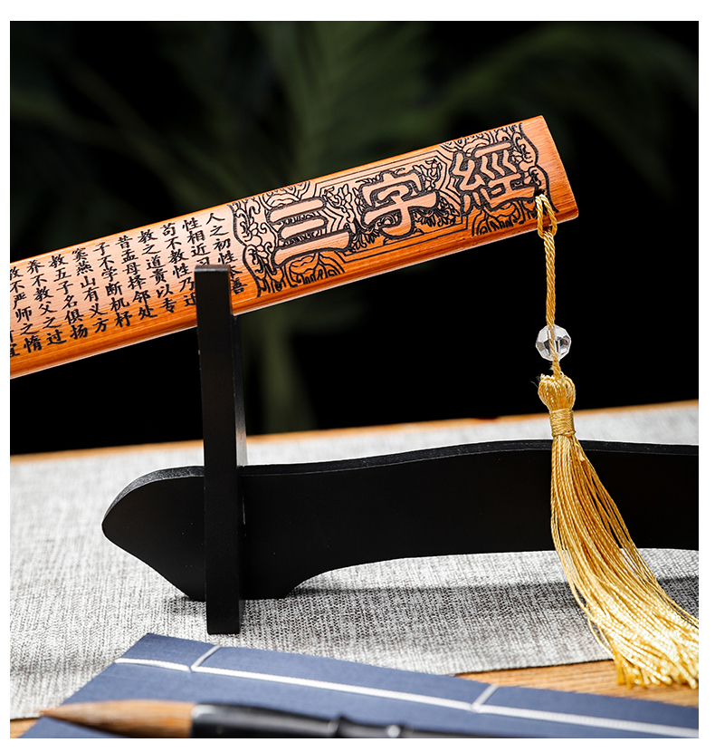 小白丫戒尺家法家用竹制竹条教师专用三字经弟子规劝学加厚教鞭教尺