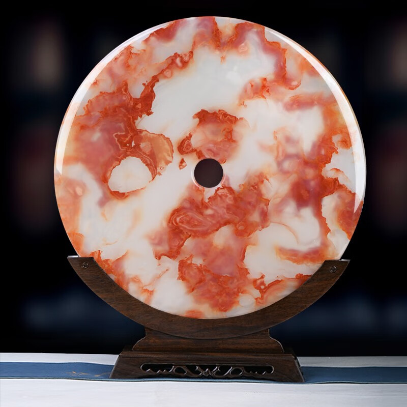 星星点灯大红花冰玉平安扣摆件客厅玄关电视柜乔迁新居送礼装饰品 q28