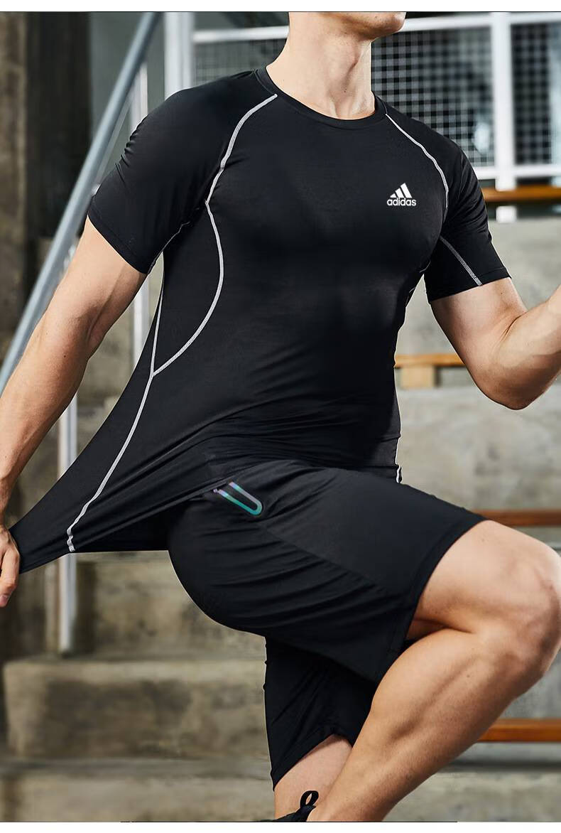 运动套装男健身服跑步装备衣服速干篮球高弹紧身衣训练房四件套女情侣