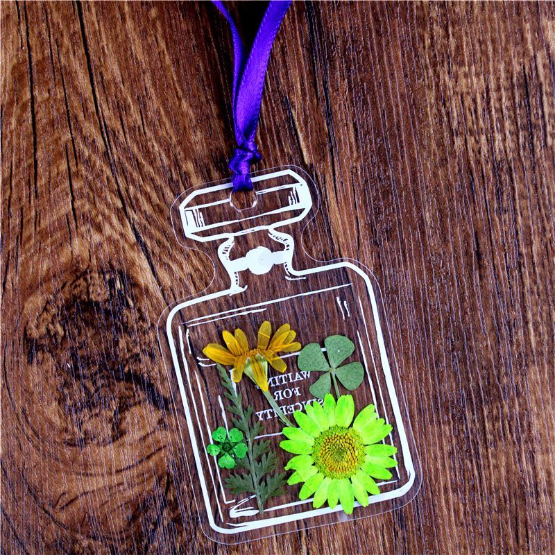 叶脉书签制作材料包diy手工绿色玻璃瓶器皿pet透明书签贴纸 小瓶子