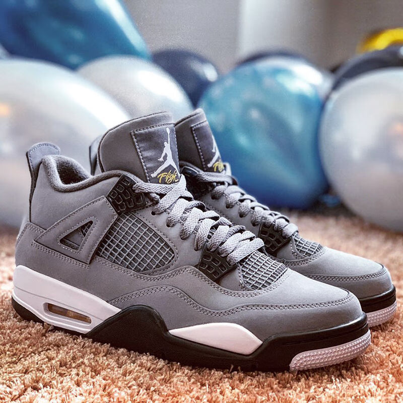 老鼠灰低帮缓震篮球鞋男鞋coolgrey气垫轻便透气情侣休闲鞋子同款 aj4