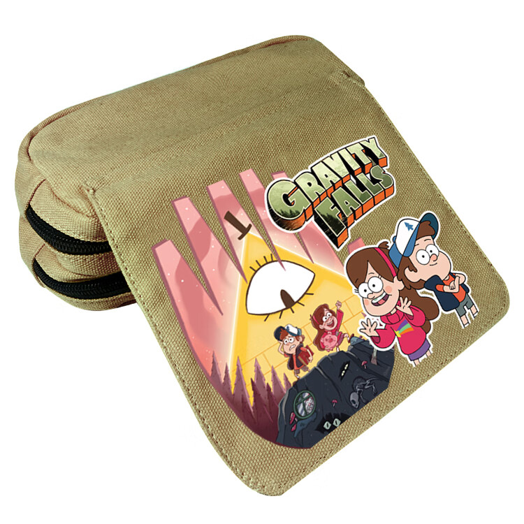 怪诞小镇周边 卡通动漫怪诞小镇周边帆布大容量笔袋 学生文具盒 钱包