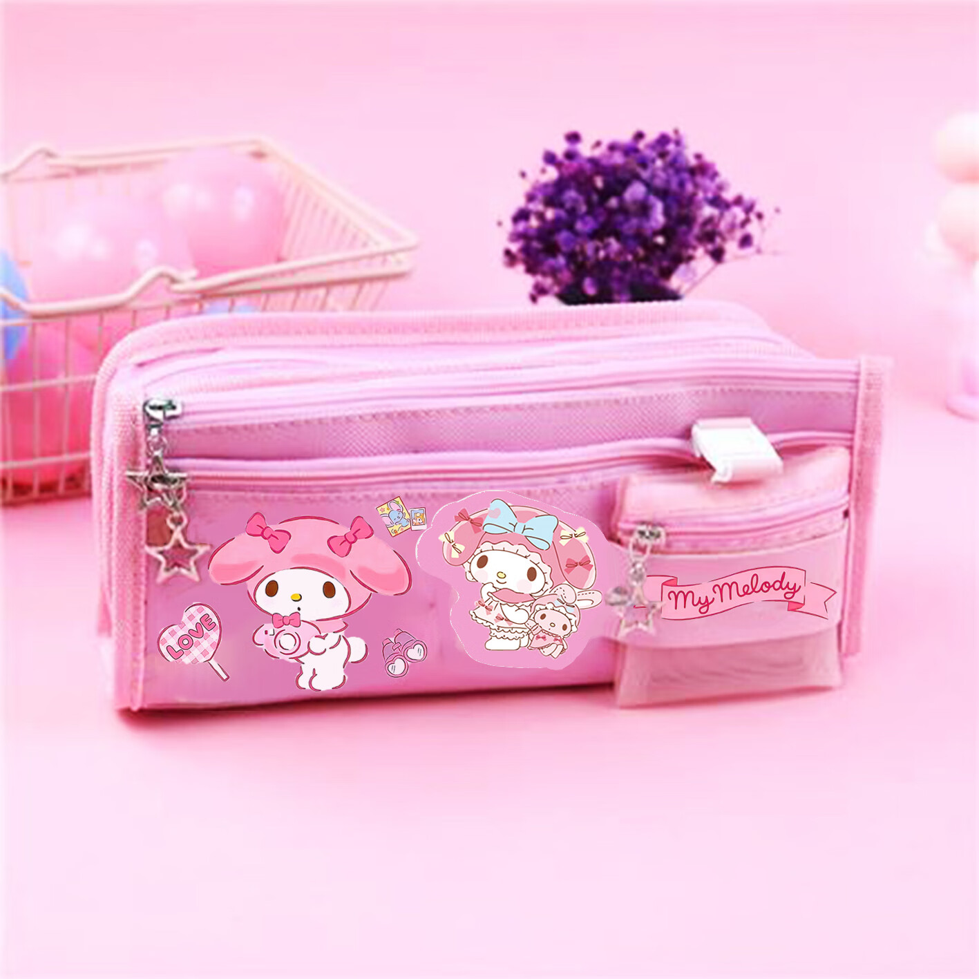 乐千寻(leqianxun)库洛米笔袋大容量简约学生女玉桂狗文具盒少女心ins