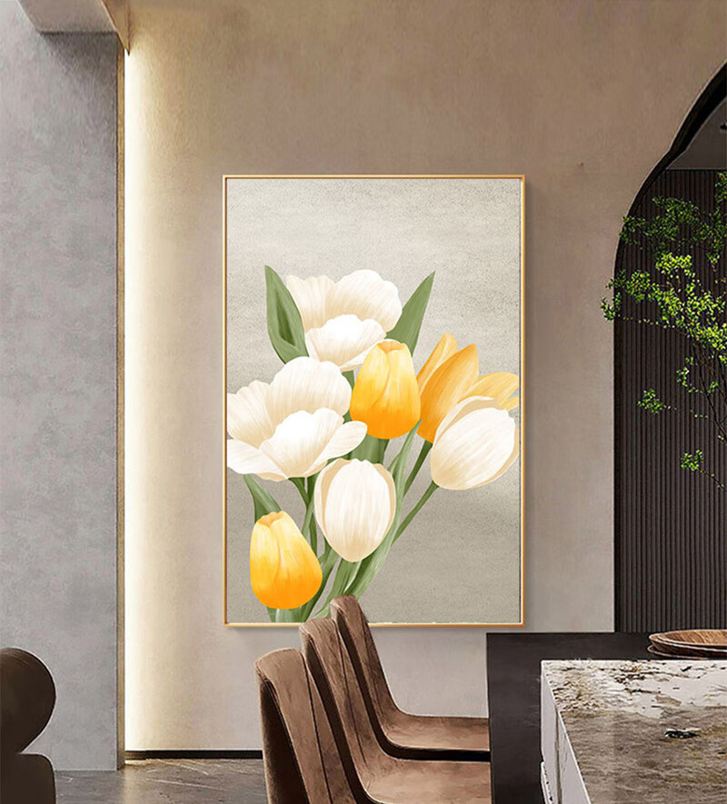 画元堂北欧ins静物玄关装饰画 绿植治愈系过道原木奶油风挂画客厅落地