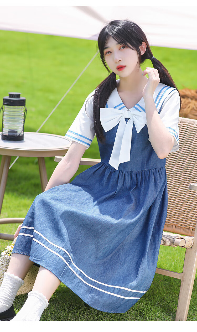 伊漫希夏天连衣裙大学生学院风衣服高中生少女初中生女生裙子夏季韩版