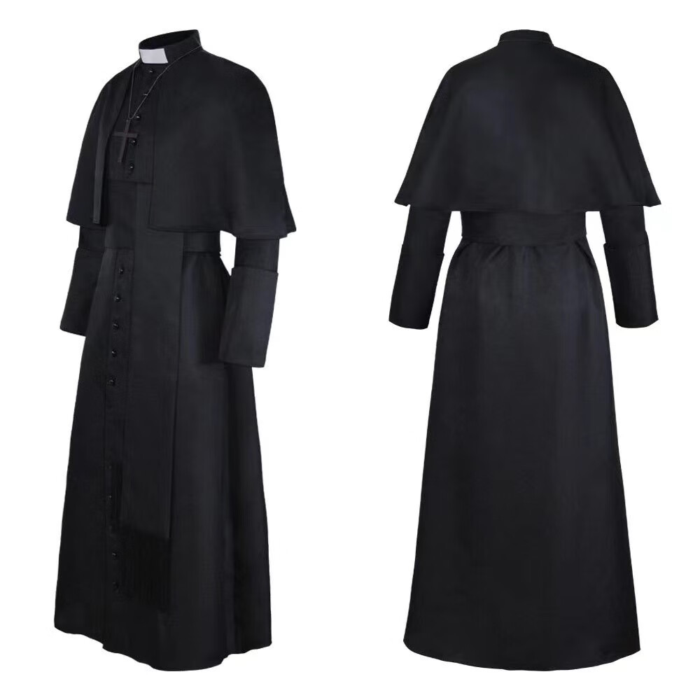 卡德迪牧师服 复活节神父服cos牧师扮演服男中世纪修女角色服装圣殿