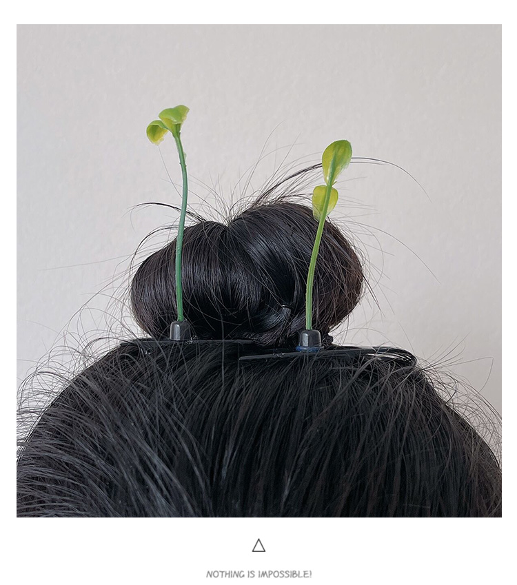 小草发夹豆芽装饰头上长草抖音同款刘海夹子搞怪头饰卖萌神器卡子