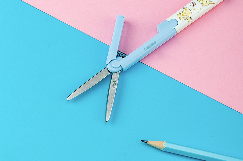 得力deli便携式迷你小剪刀手工创意小号折叠伸缩安全随身学生文具便携