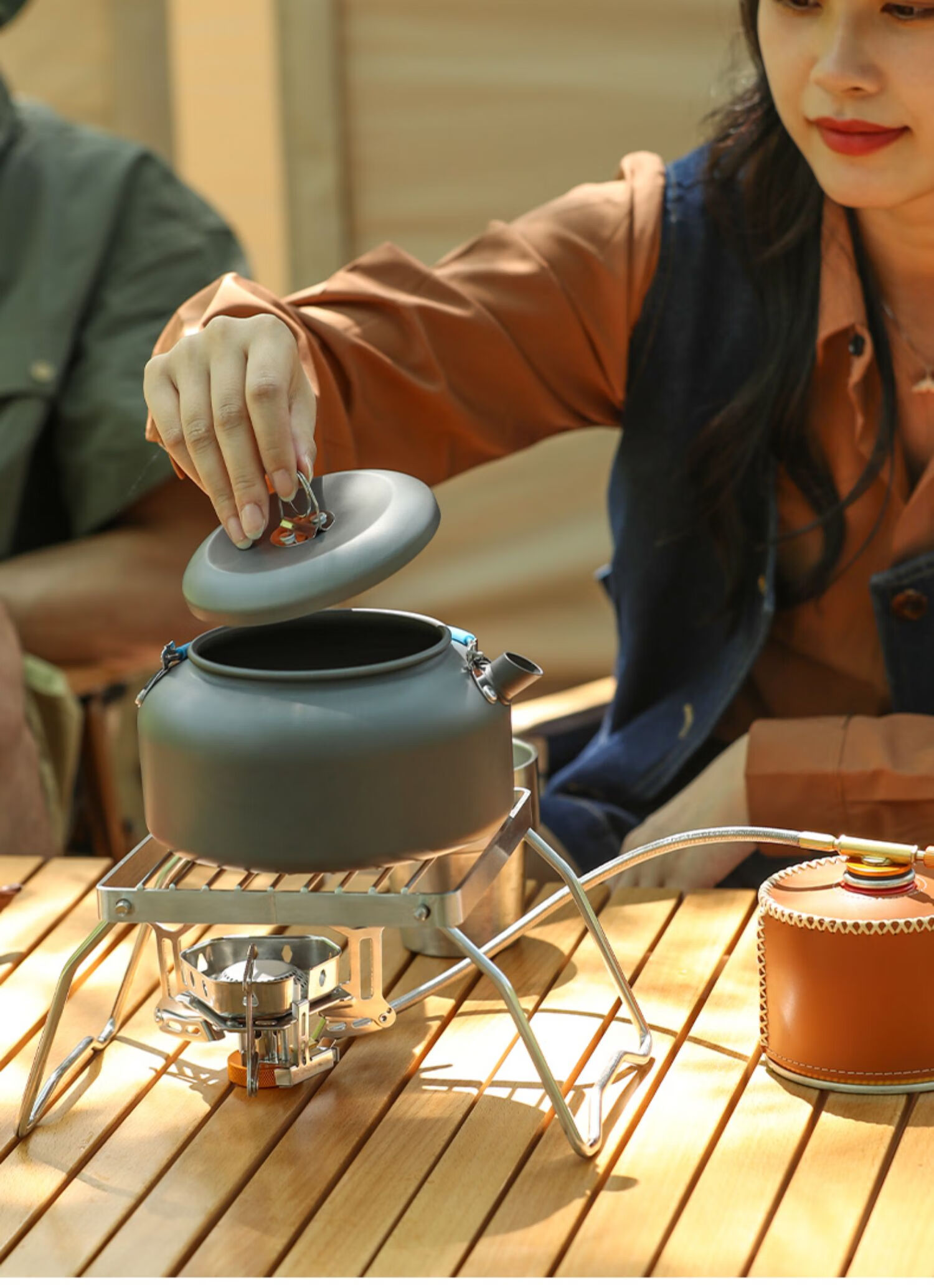 eolfi 原始人户外茶壶野营卡式炉专用烧水壶野外露营野炊烧水泡茶水壶