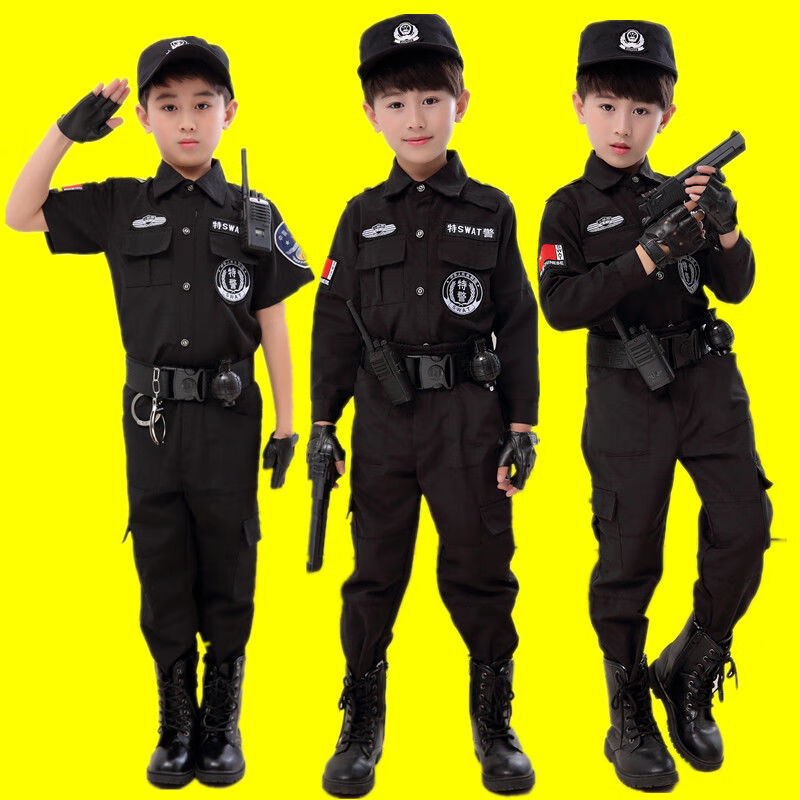 兒童特種部隊服裝 衣服警官服小軍裝套裝演出服小孩警察服警裝男女童