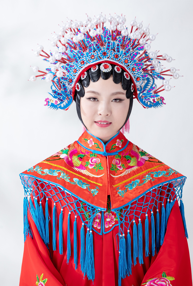 戏服装女花旦京剧古装越剧风演出衣服头饰戏曲水袖黄梅戏青衣 高级