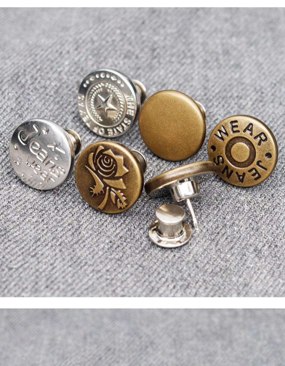 牛仔裤扣子可调节拆卸改腰围大小收腰纽扣免钉走光铆钉固定按扣古铜色