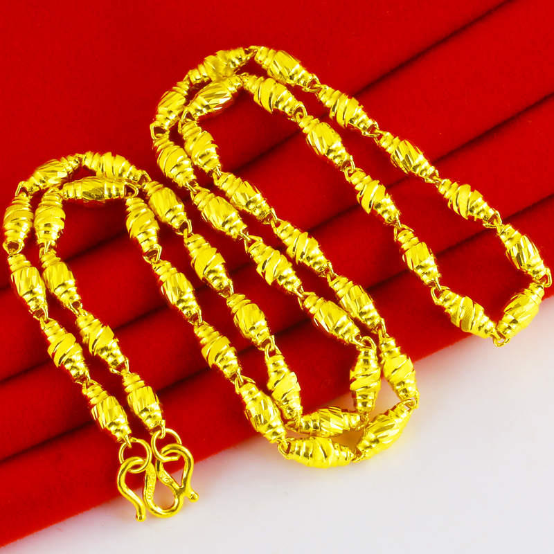 千影珠宝黄金项链9999足金男士橄榄形真金链子素链素金计价按克重