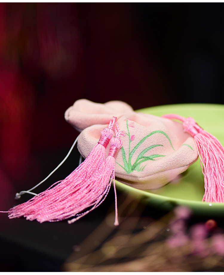 绣匠苏绣香囊diy男士女士兰花荷包0基础初学材料包贝壳粉色