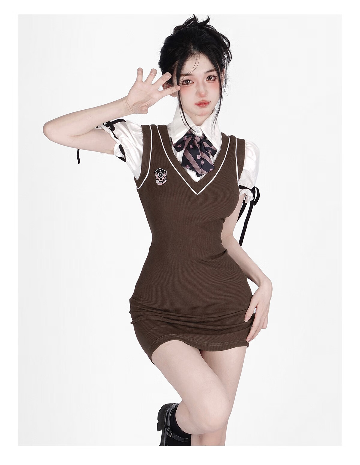 2022新款攻速暴击套装少也眼大一新生学院风jk连衣裙美式包臀裙辣妹