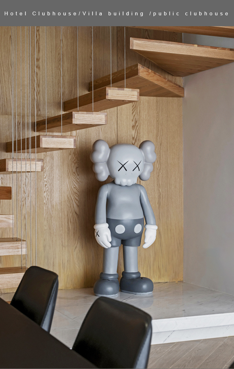 酒店样板房售楼部网红卡通公仔 短裤暴力熊172cm-咖啡裤灰耳朵【图片