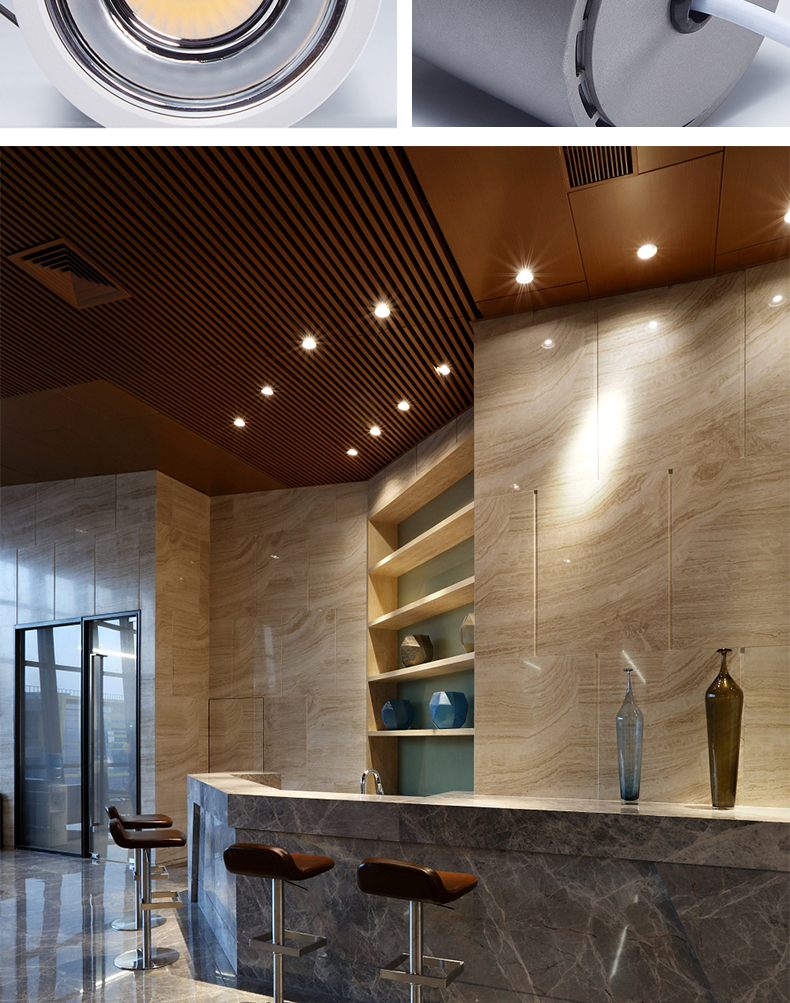 卡led酒店射灯嵌入式酒店别墅餐厅客厅洗墙窄边框5w12w20w30w筒射灯