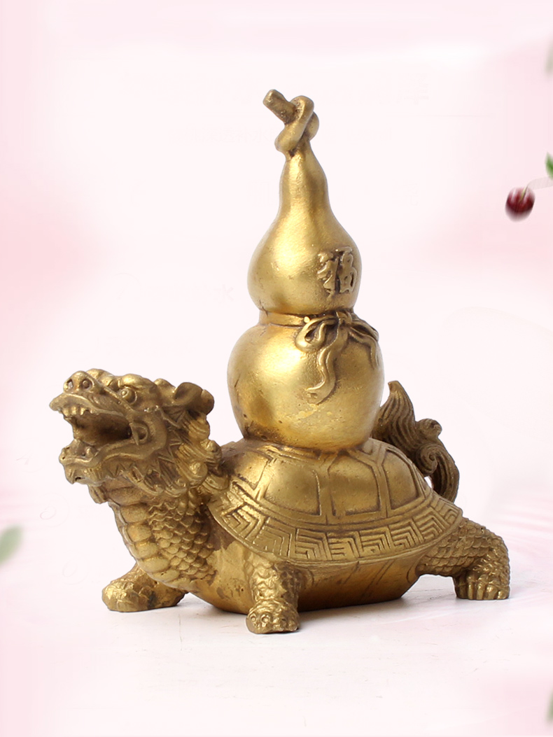 玄众阁风水铜龙龟摆件玄武葫芦母子龙头龟客厅摆设品