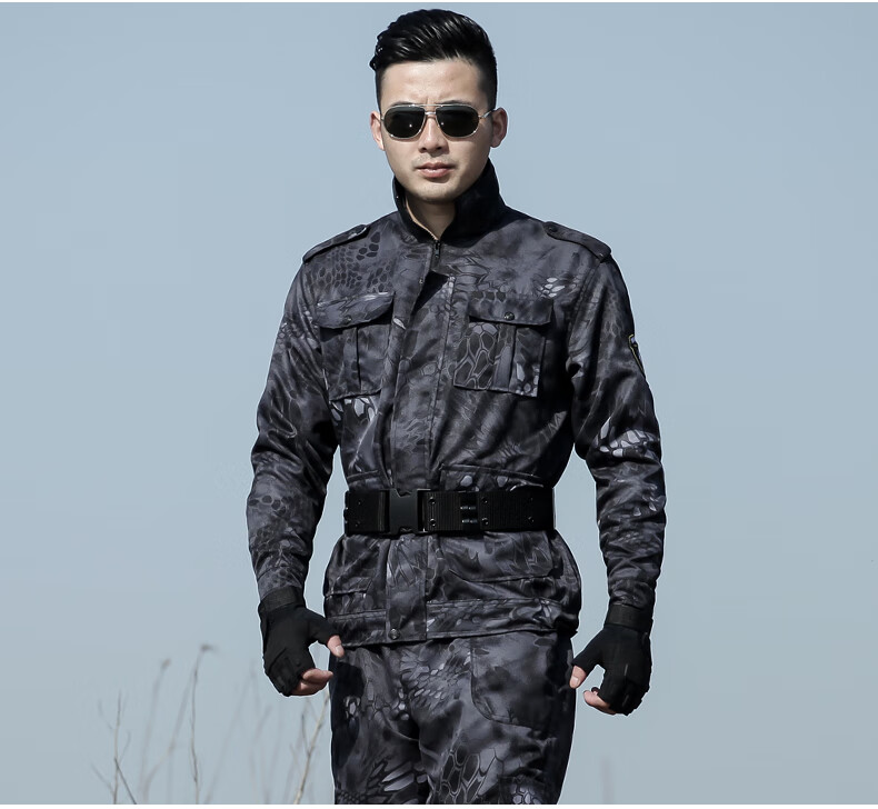 训练套装保安执勤服学生团建拓展训练服 绿花迷彩套装【上衣 下裤】