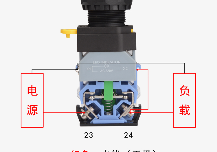 led帶燈按鈕開關蘑菇啟動自復位兩常開自鎖旋鈕防水la38平鈕22mm紅綠