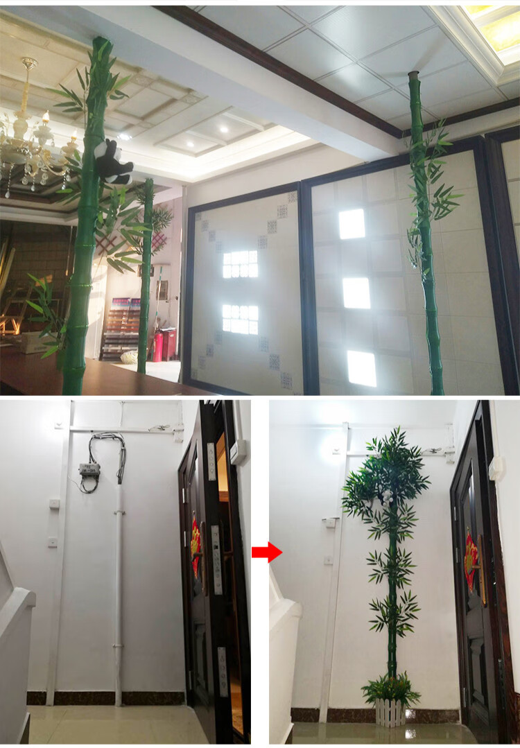 厨房卫生间下水管包装厨房包装厕所套管竹叶绿叶花藤卫生间美化包下水