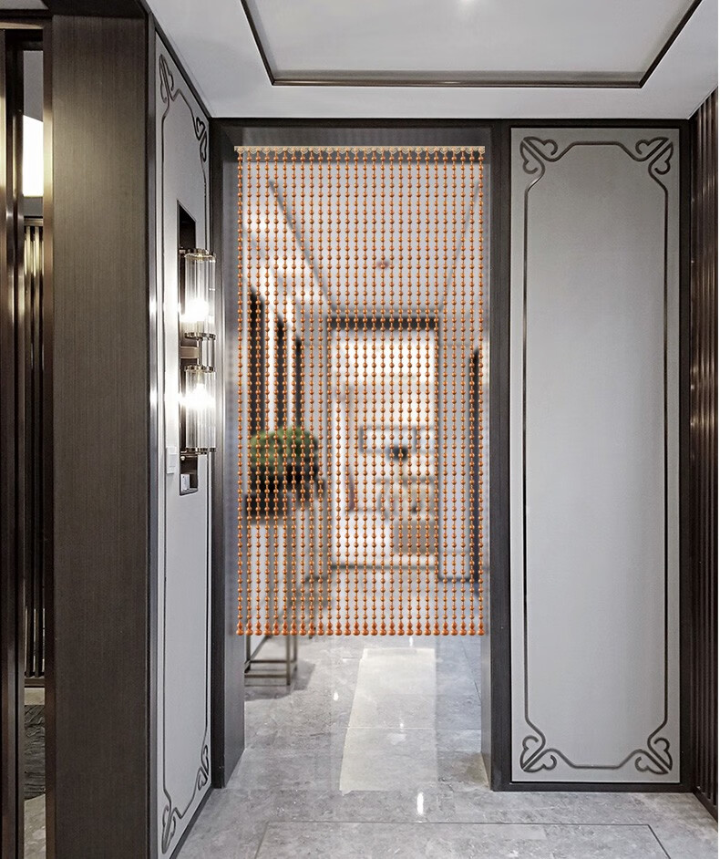 珠帘卧室洗手间厕所客厅玄关隔断阳台门对门免打孔挂帘吊帘子湘尚阁