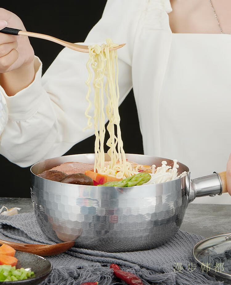 居富德 茄宝娜雪平锅18cm不粘锅奶锅婴儿辅食锅平底锅辅食煎锅hxm9365