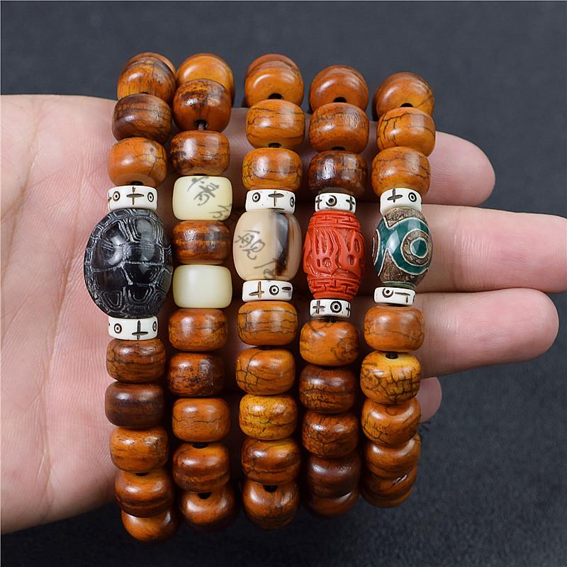 美印情 西藏牦牛骨手串藏式牛骨头男女念珠佛珠手链文玩菩提配饰网红