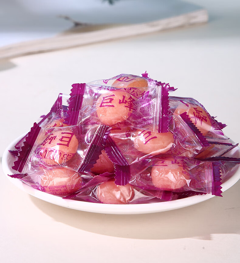 京特日系白桃糖果汁硬糖水蜜桃味水果糖散装高颜值喜糖果网红 白桃糖