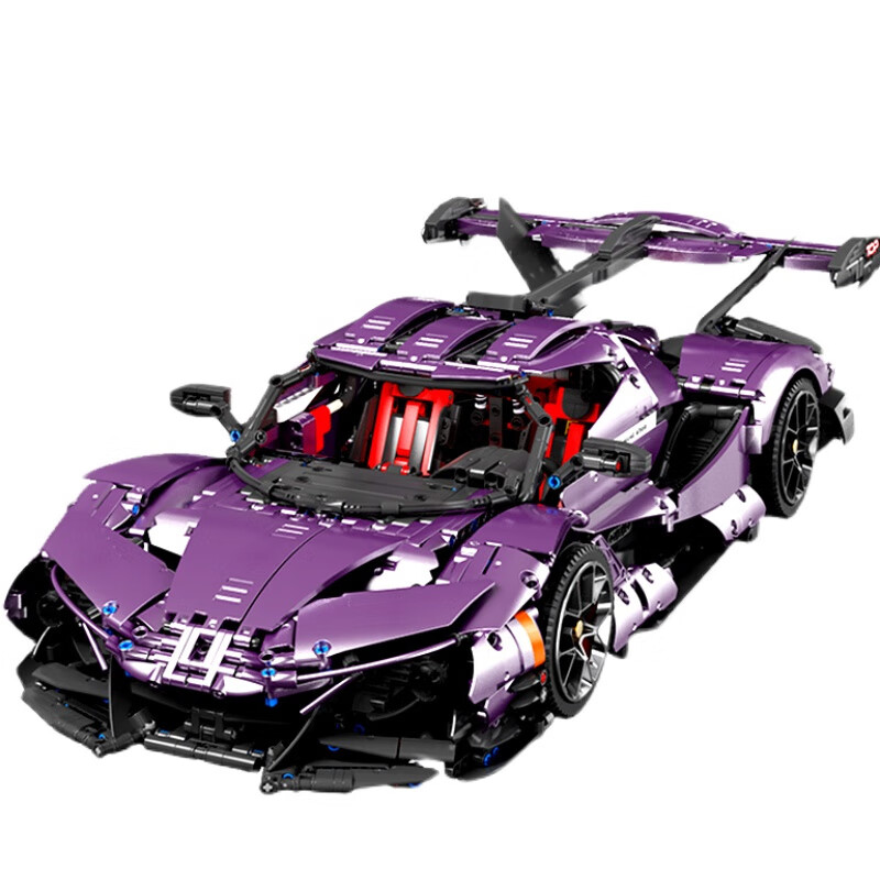 赟娅小颗粒紫色阿菠萝18积木玩具手工立体拼装模型创意潮流桌面摆件送